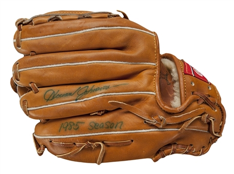 1985 Howard Johnson Autographed Game Model Fielders Glove (PSA/DNA & JSA) 